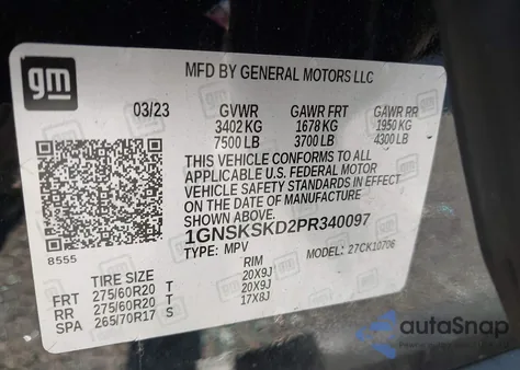 2023 Chevrolet Tahoe 4Wd Premier from USA, damaged, VIN 1GNSKSKD2PR340097